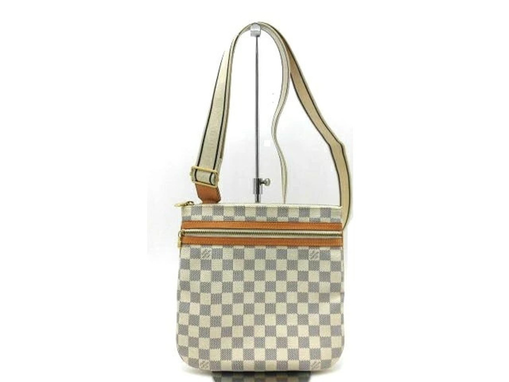 LOUIS VUITTON Pochette Bosphore Crossbody Bag Damier Azur White